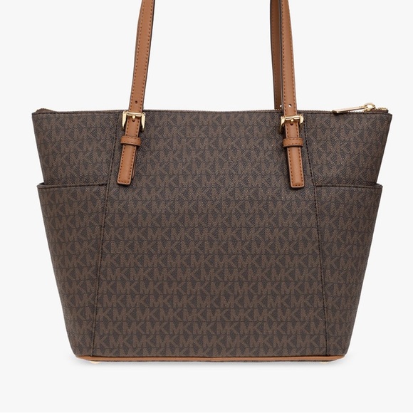 Women’s Handbag MICHAEL KORS Jet Set Leather Tote Brown Acorn AUTHENTIC NWT - Picture 8 of 11